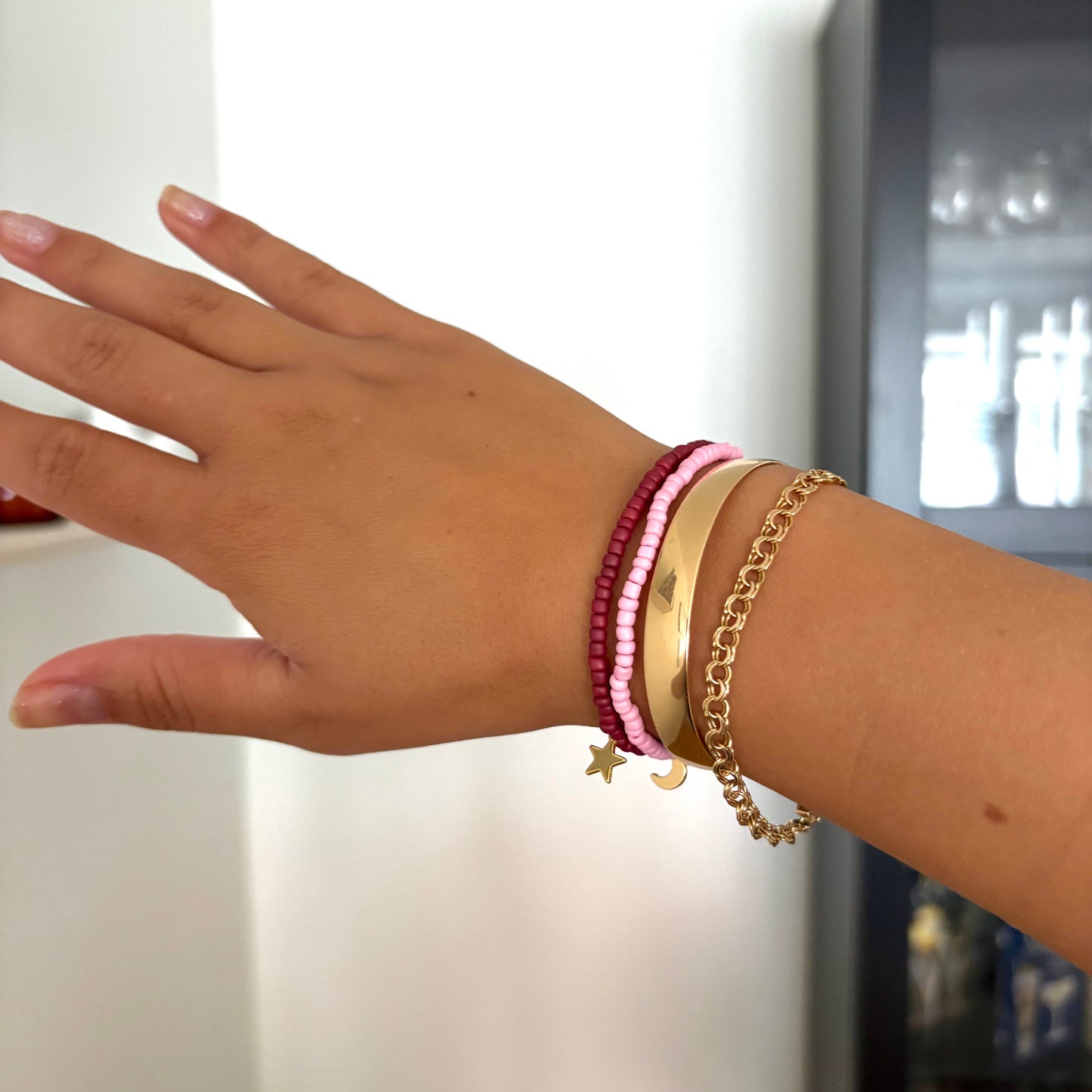 Juno armband burgundy